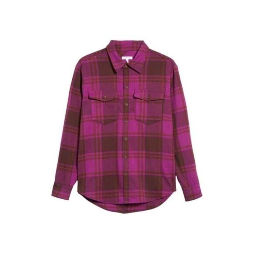 Good American Pop Thistle Oversized Flannel - Good American Plaid Flannel